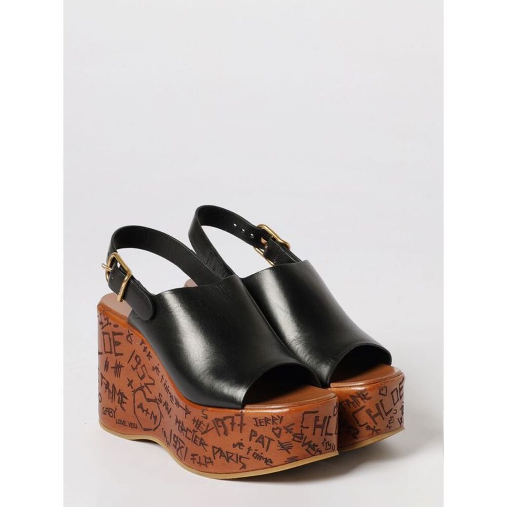 Chloe Women Maxime Leather Wedge Sandals Chloe - Picture 2 of 4